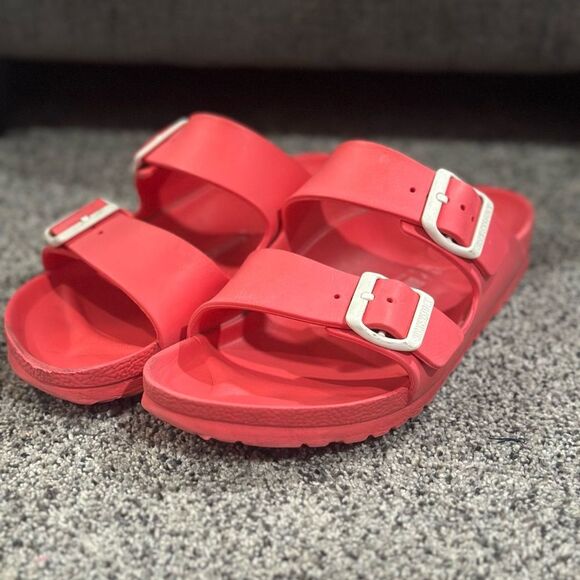 Birkenstock Light Red Eva Slide Sandals - Size 39 / 8-8.5 Women’s - Picture 1 of 9